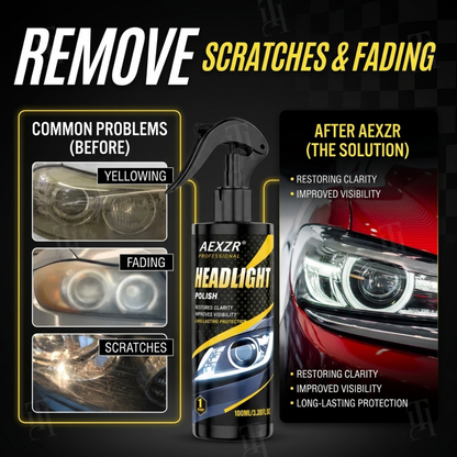 AEXZR® Professional Headlight Restoration Kit – Remove Yellowing & Haze | Special Upsell Discount