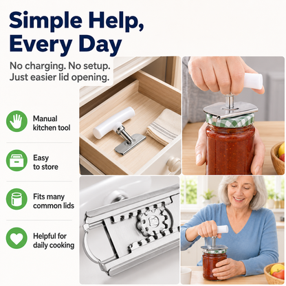 Jar Opener for Arthritis & Weak Hands – Adjustable Stainless Steel😍