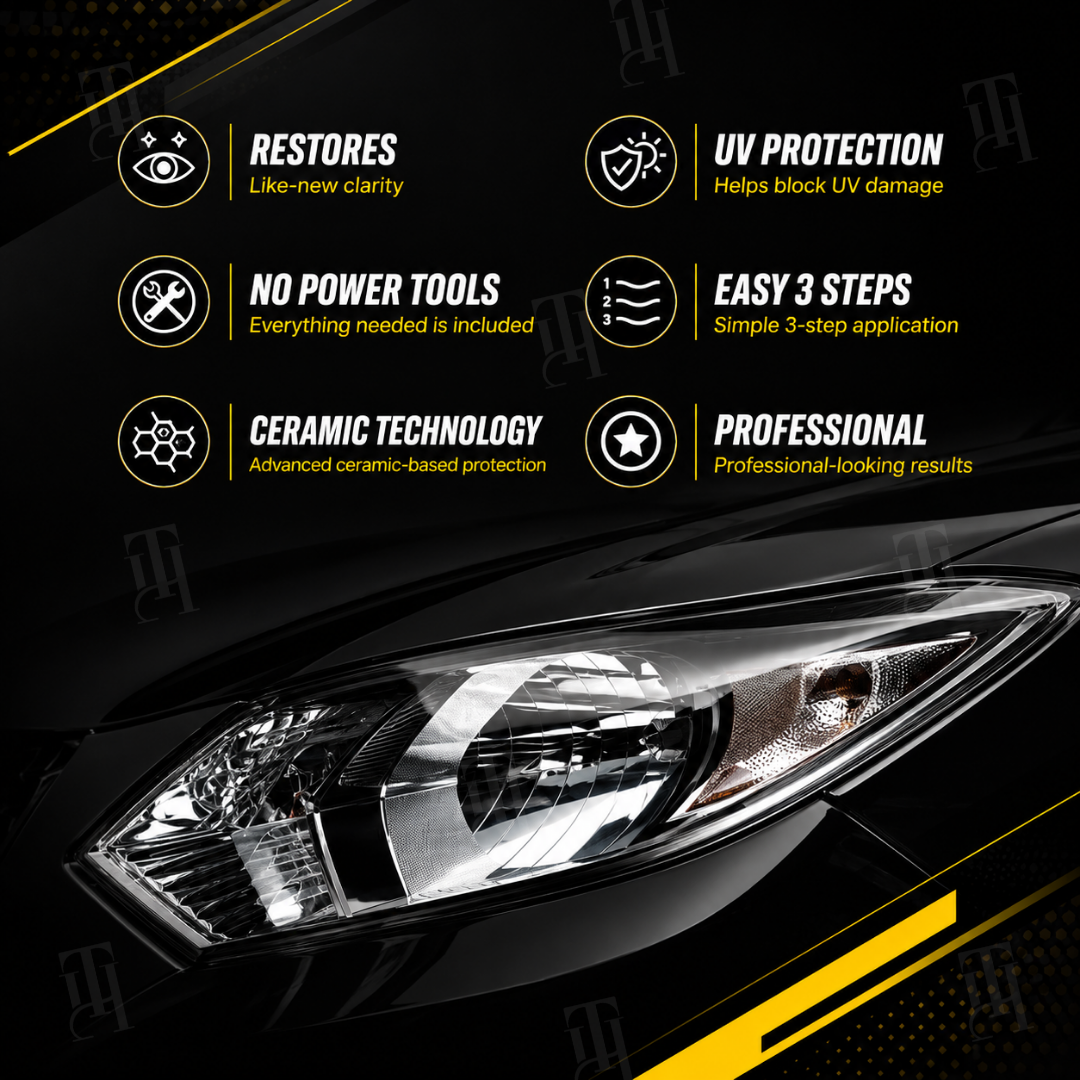AEXZR® Professional Headlight Restoration Kit – Remove Yellowing & Haze | Special Upsell Discount