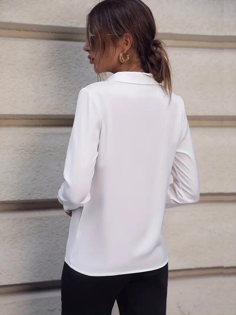 Sfrcord® Solid Lapel Slim Shirt