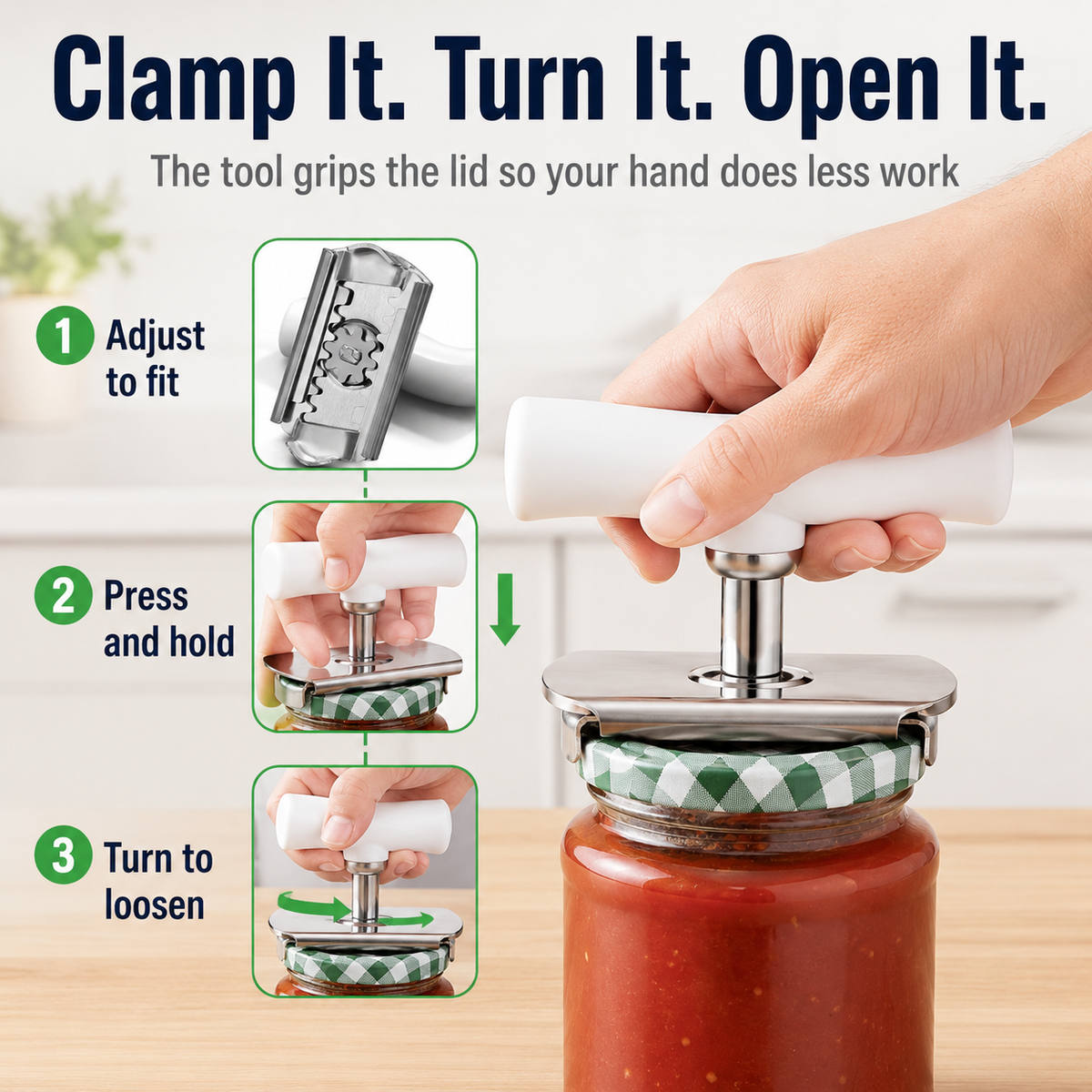 Jar Opener for Arthritis & Weak Hands – Adjustable Stainless Steel😍