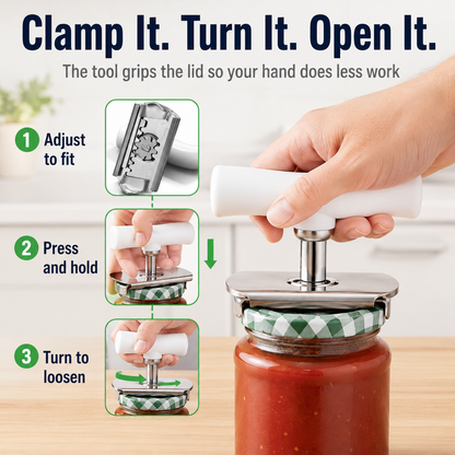 Jar Opener for Arthritis & Weak Hands – Adjustable Stainless Steel😍
