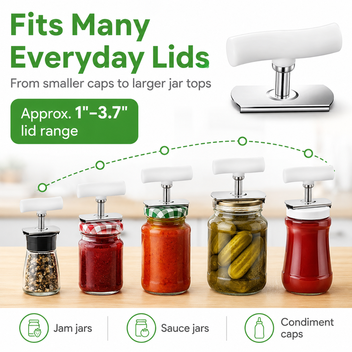 Jar Opener for Arthritis & Weak Hands – Adjustable Stainless Steel😍