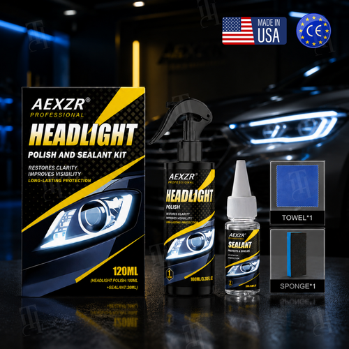 AEXZR® Professional Headlight Restoration Kit – Remove Yellowing & Haze | Special Upsell Discount
