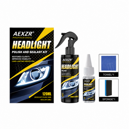 AEXZR® Professional Headlight Restoration Kit – Remove Yellowing & Haze | Special Upsell Discount