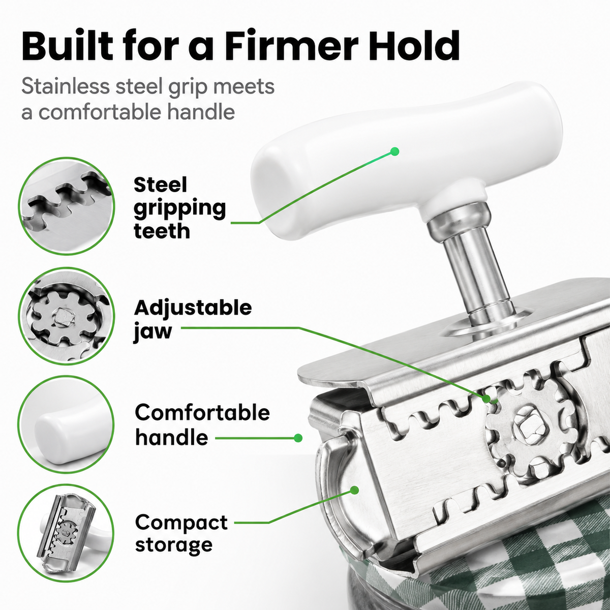 Jar Opener for Arthritis & Weak Hands – Adjustable Stainless Steel😍