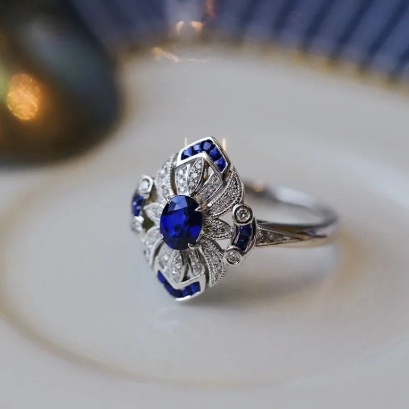 CZTICLE® Mode-Klassiker Luxus Damen hellblau Saphir Ring